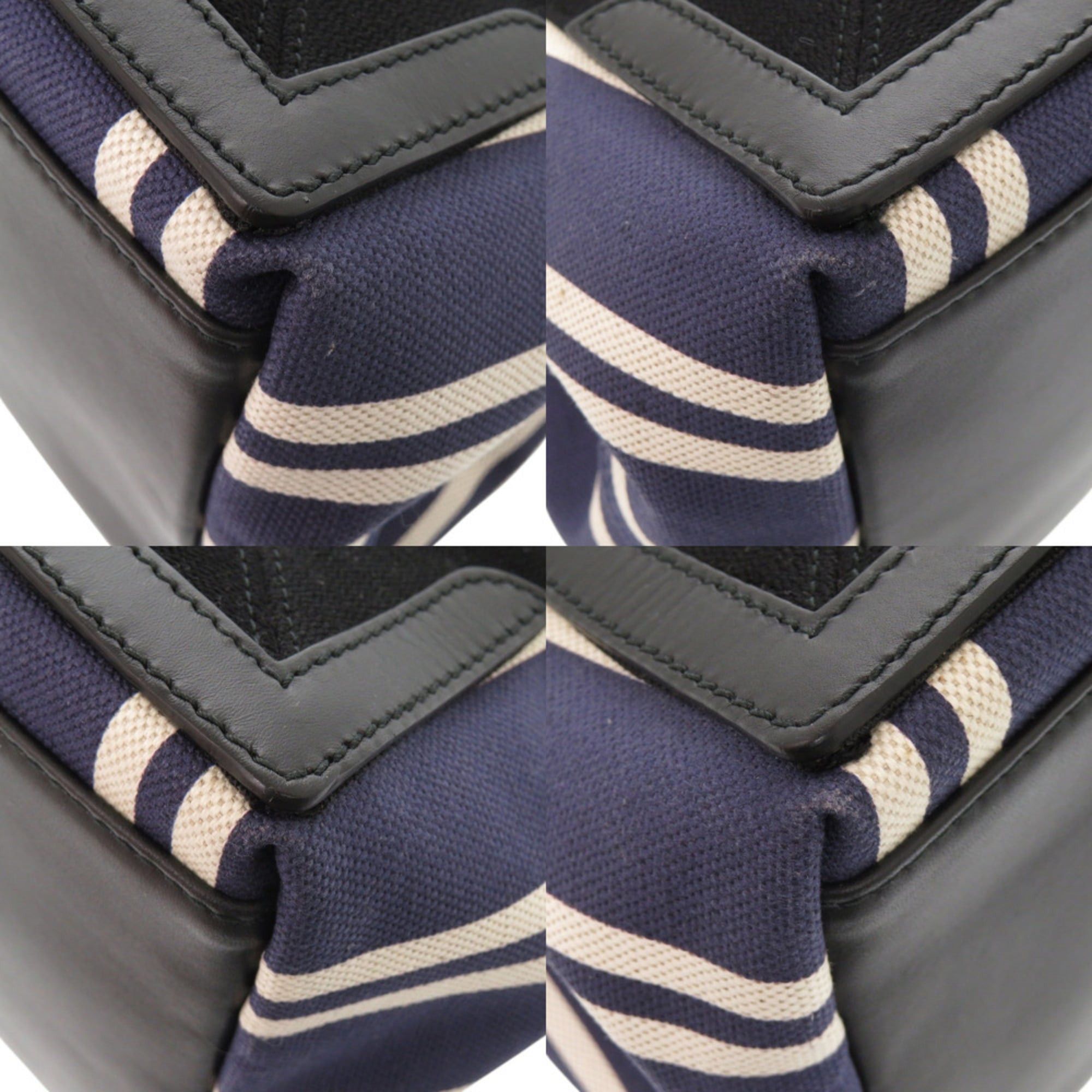 Balenciaga Excellent condition Balenciaga Navy Cabas canvas and leather tote bag/handbag 0737BALENCIAGA Size ONE SIZE - 5 Thumbnail