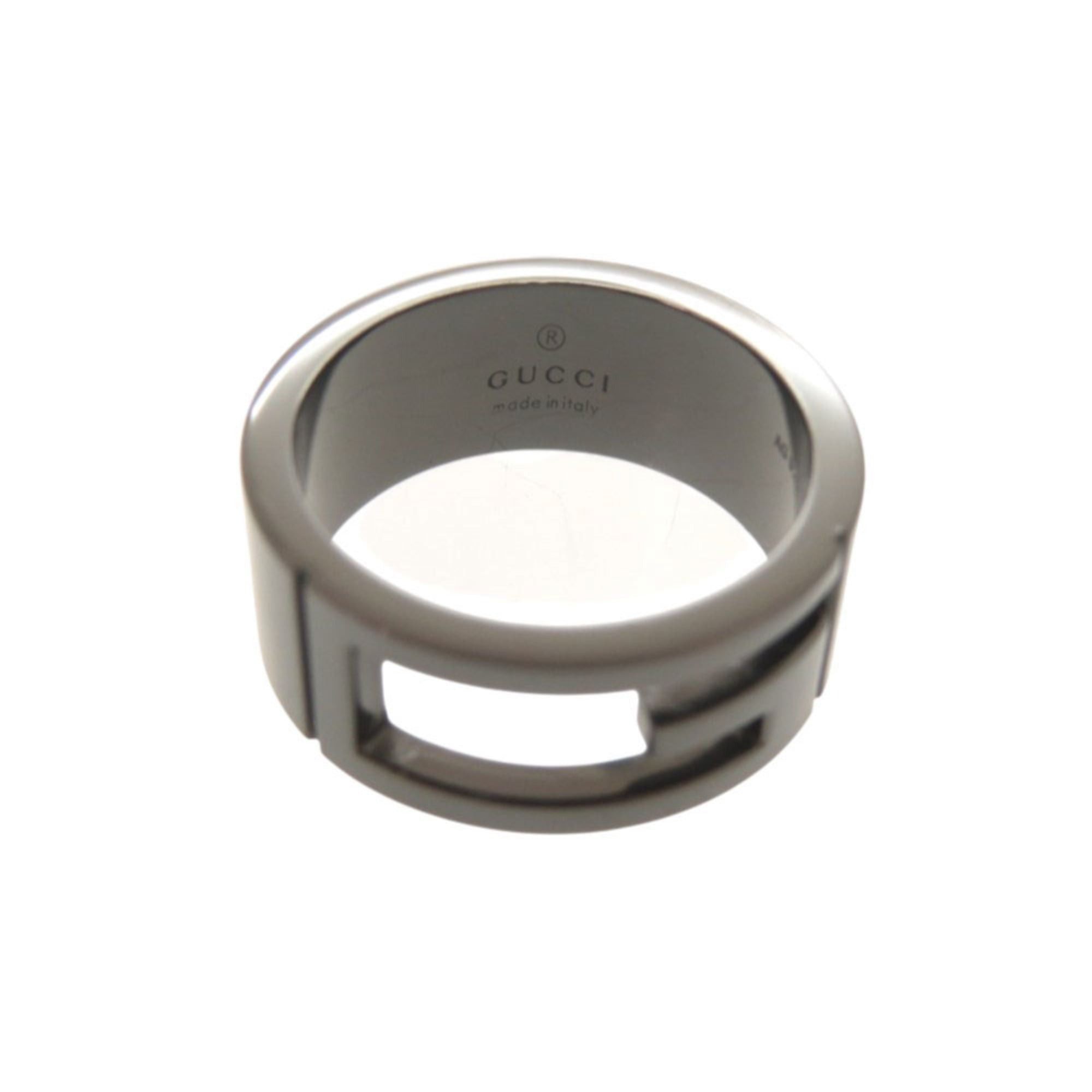 Gucci Excellent condition Gucci Branded G Cutout #13 Silver 925 Gunmetal Ring 0836GUCCI Size ONE SIZE - 5 Thumbnail