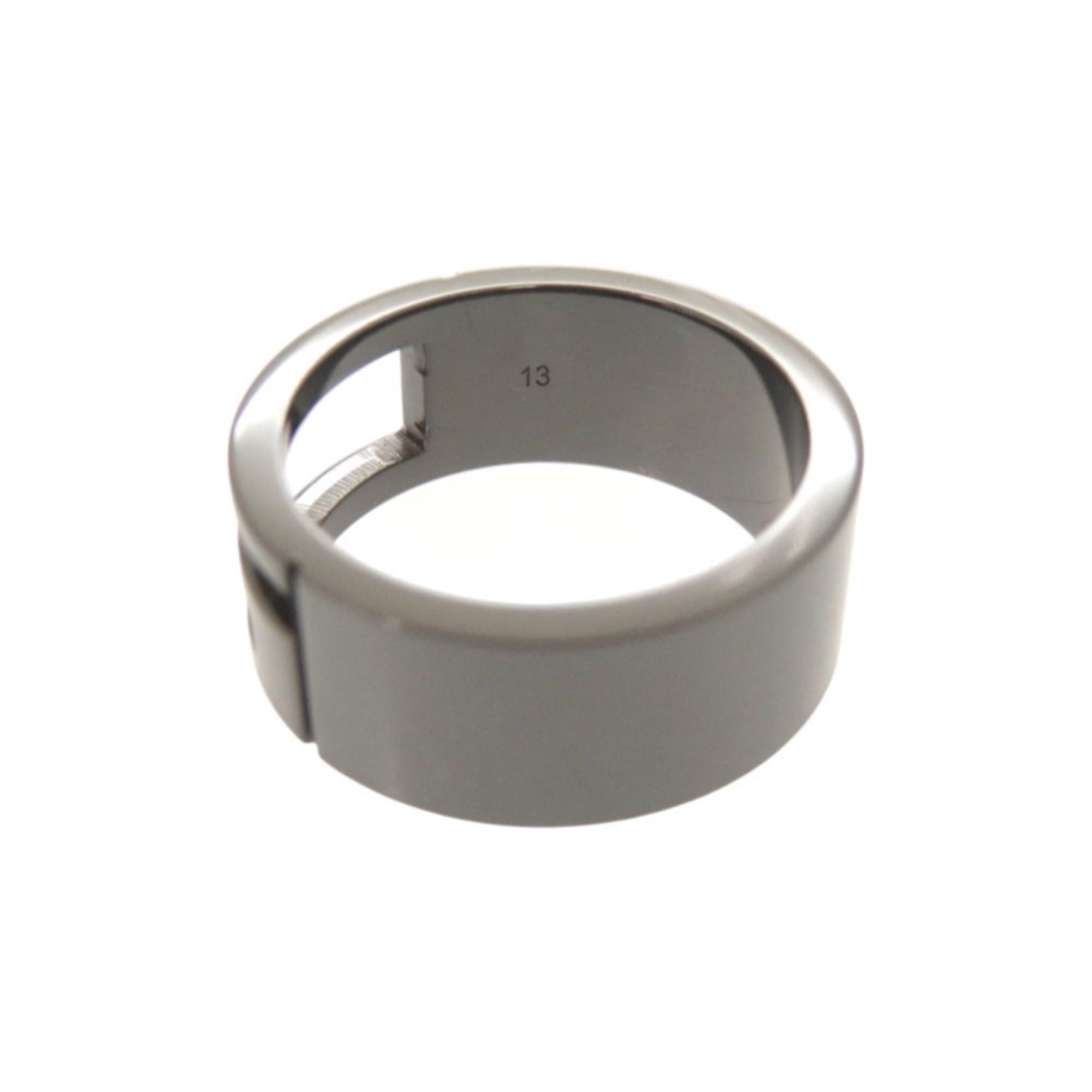 Gucci Excellent condition Gucci Branded G Cutout #13 Silver 925 Gunmetal Ring 0836GUCCI Size ONE SIZE - 6 Thumbnail