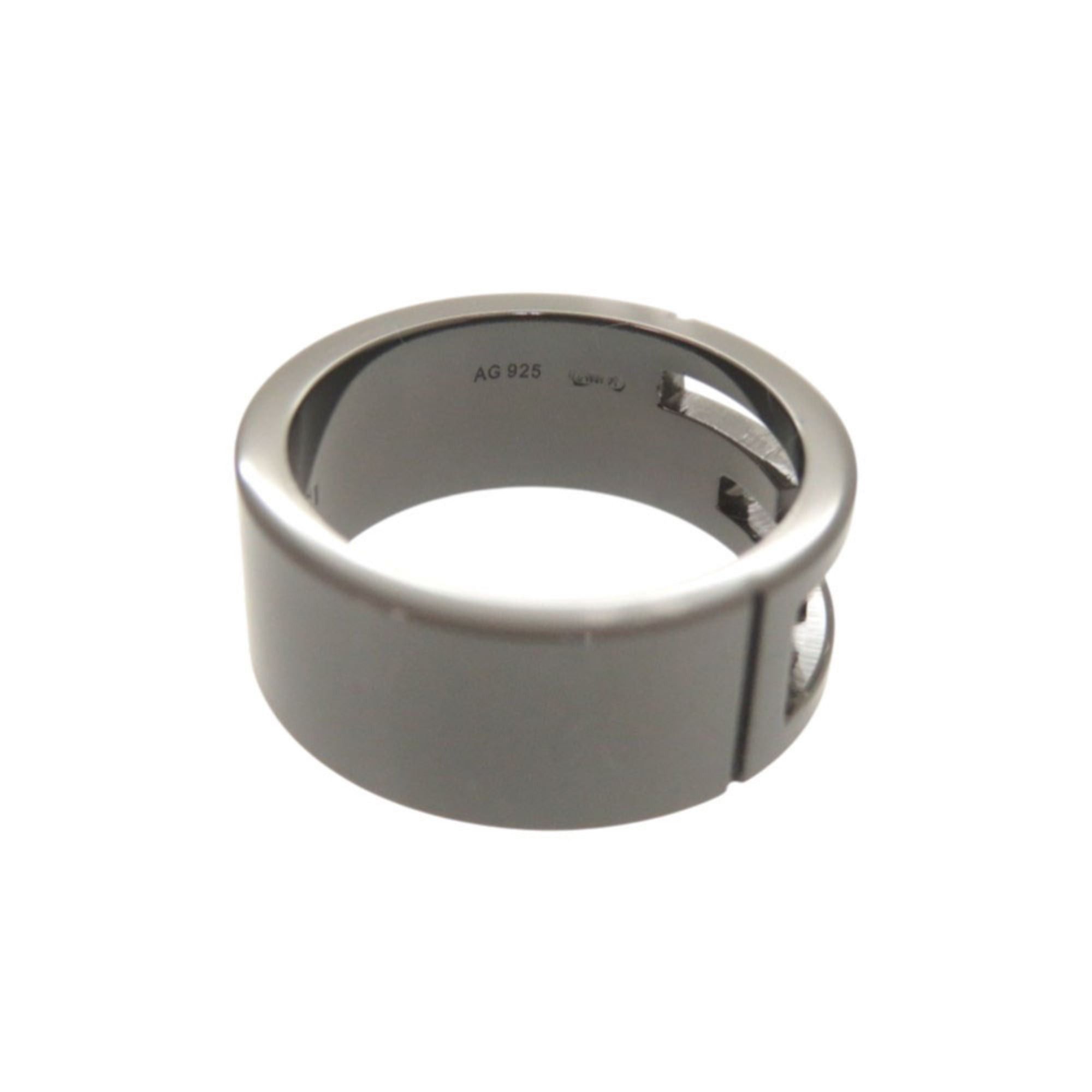 Gucci Excellent condition Gucci Branded G Cutout #13 Silver 925 Gunmetal Ring 0836GUCCI Size ONE SIZE - 7 Thumbnail