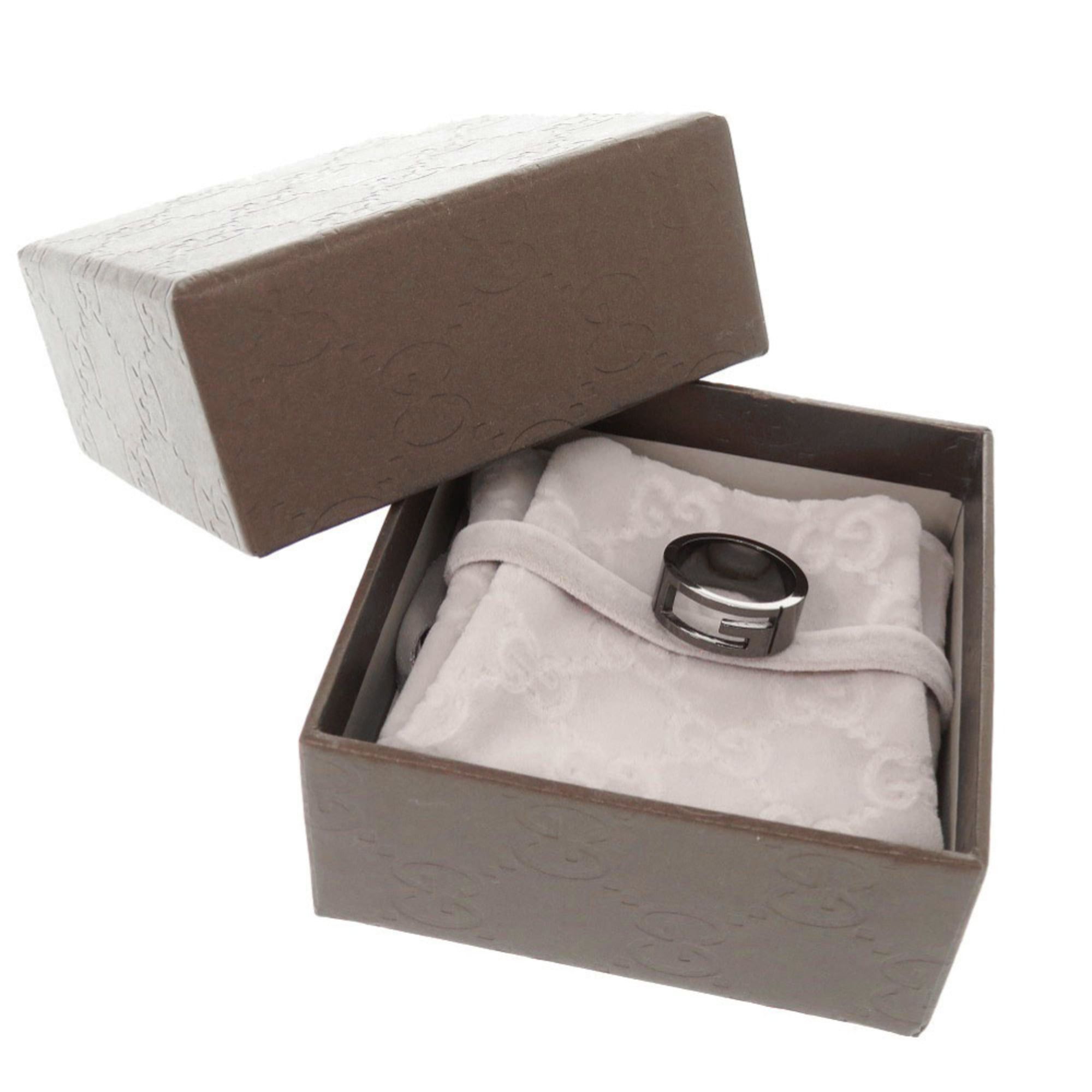 Gucci Excellent condition Gucci Branded G Cutout #13 Silver 925 Gunmetal Ring 0836GUCCI Size ONE SIZE - 2 Thumbnail