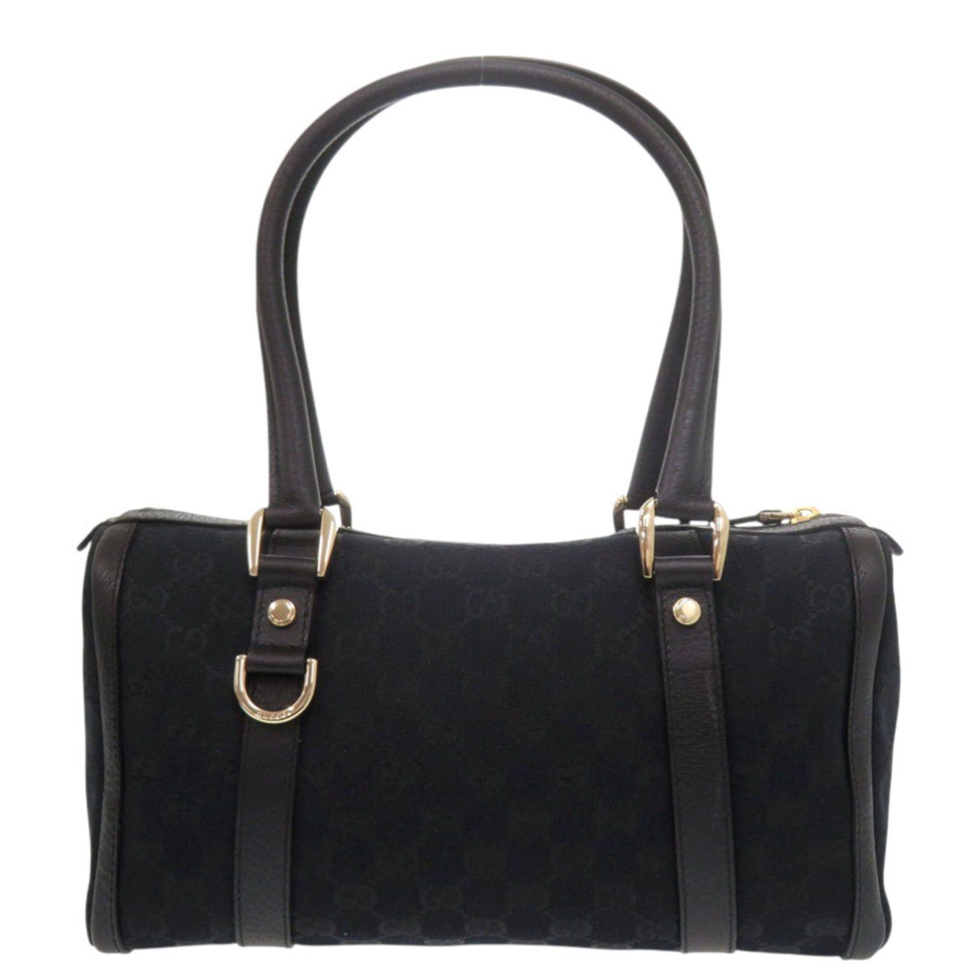 Gucci Excellent condition Gucci Mini Boston bag 130942 GG canvas and leather black handbag 0550GUCCI Size ONE SIZE - 3 Thumbnail