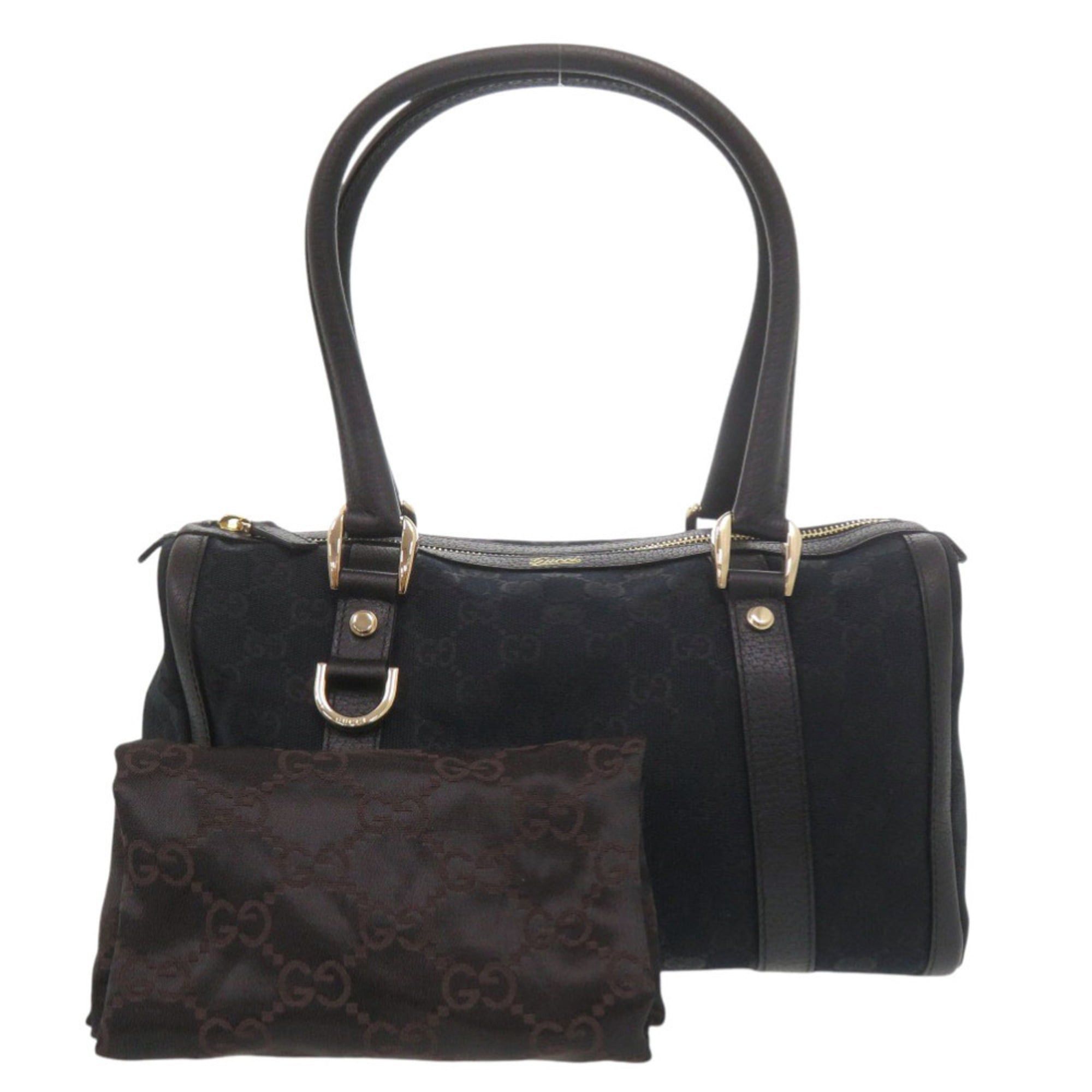 Gucci Excellent condition Gucci Mini Boston bag 130942 GG canvas and leather black handbag 0550GUCCI Size ONE SIZE - 2 Thumbnail