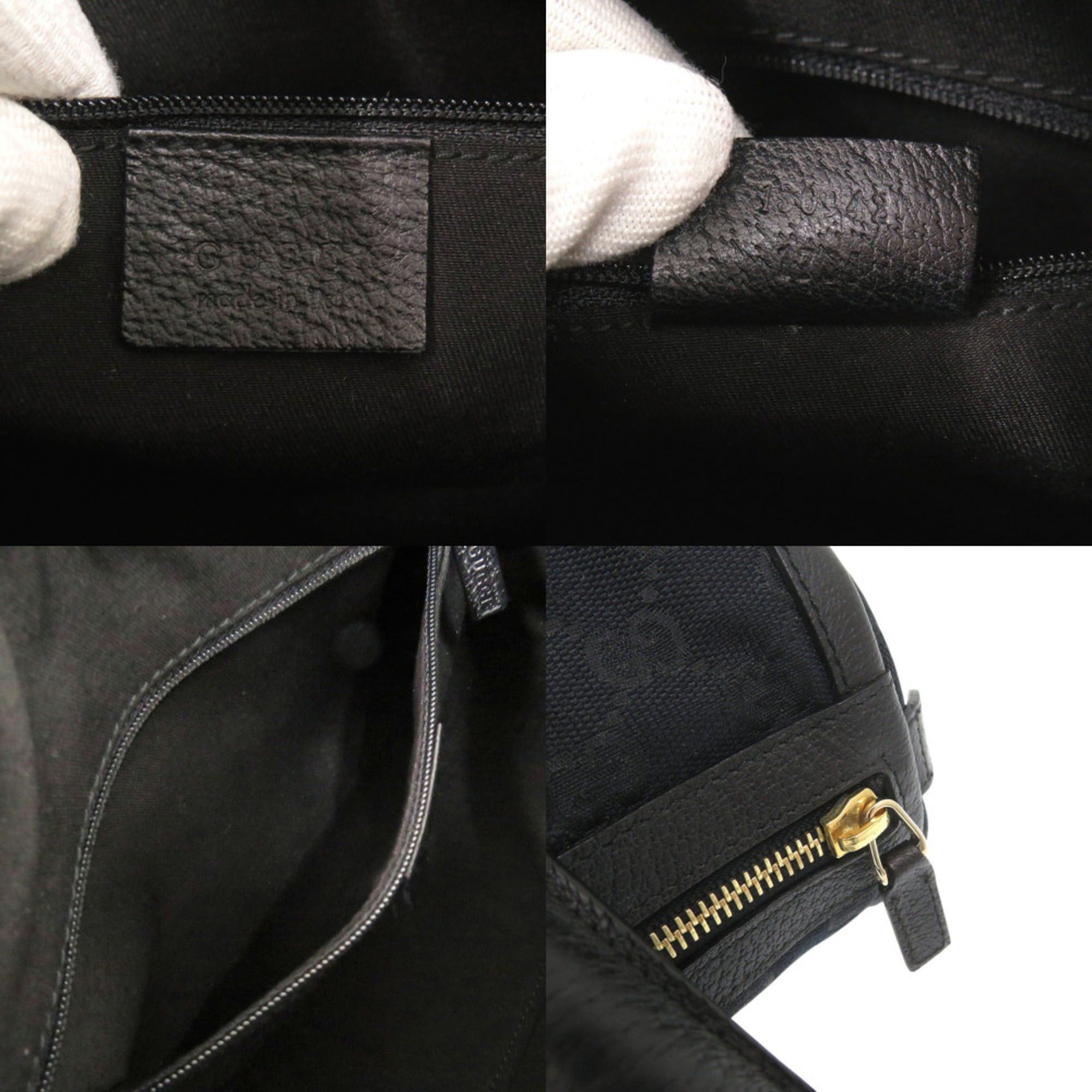 Gucci Excellent condition Gucci Mini Boston bag 130942 GG canvas and leather black handbag 0550GUCCI Size ONE SIZE - 8 Thumbnail