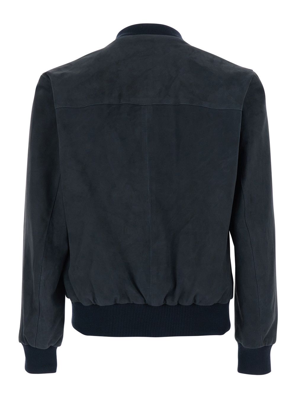 ARMA 'Didier' Blue Jacket with Stand-up Collar and Two Zip Pockets on the Front in Suede for Men Size US M / EU 48-50 / 2 - 2 Thumbnail