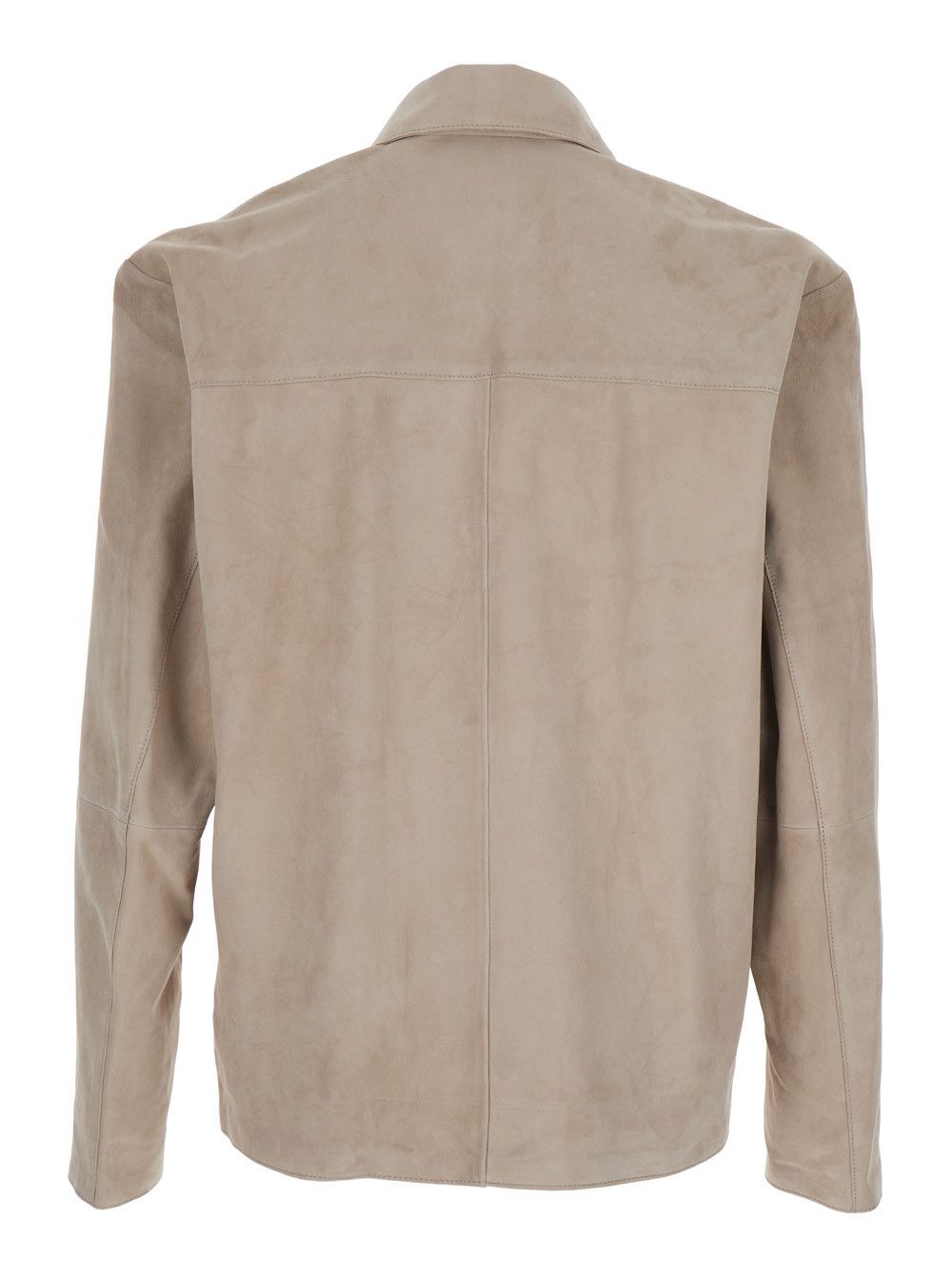 ARMA Beige Jacket with Classic Collar In Leather for Men Size US XL / EU 56 / 4 - 2 Thumbnail