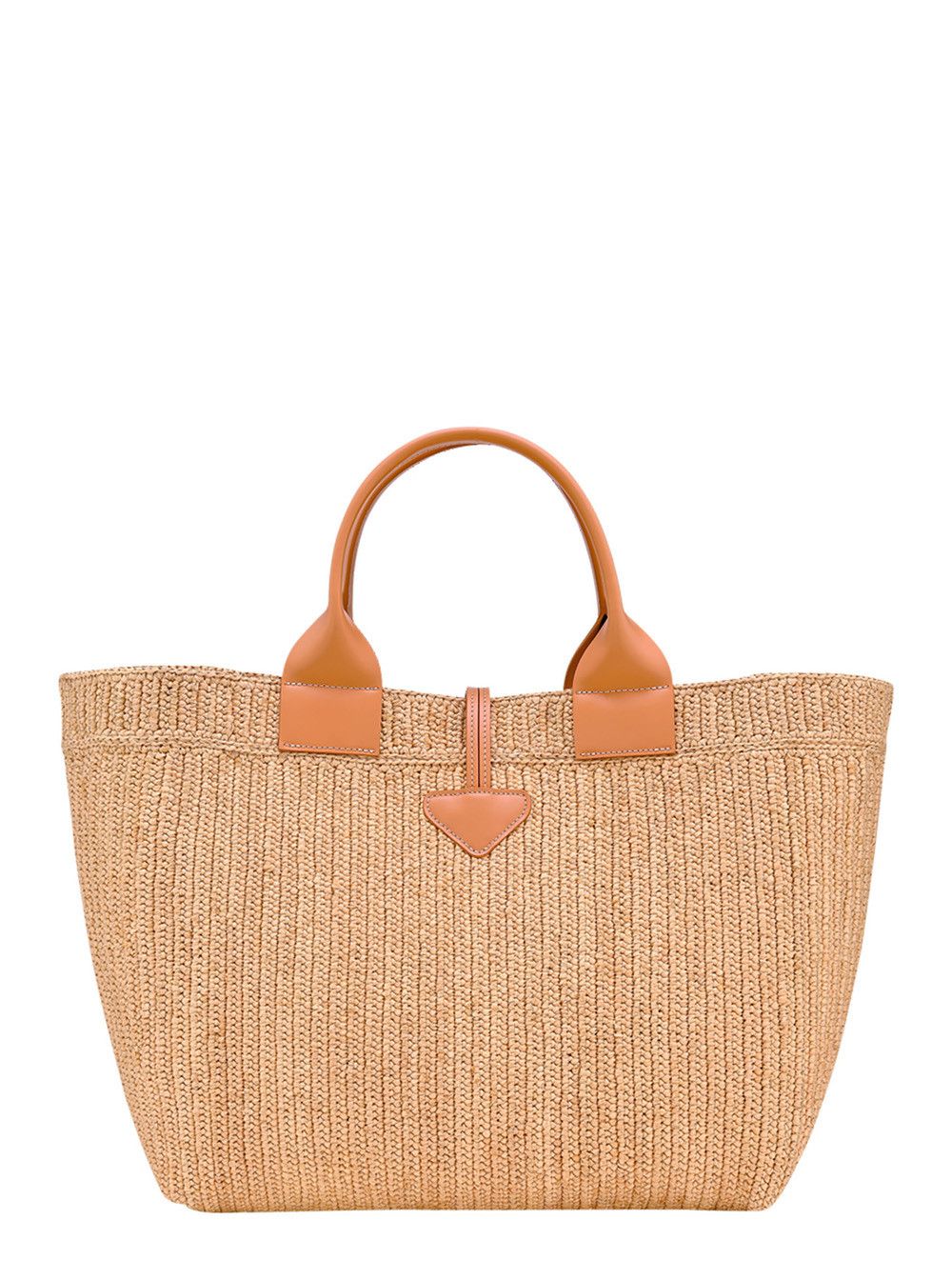 Longchamp 'Le Smart' Beige Tote Bag with Metallic Detail on the Front in Raffia Woman Size ONE SIZE - 3 Thumbnail