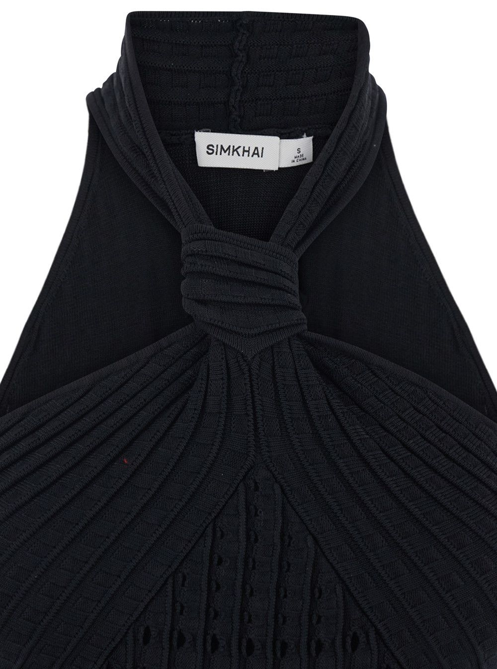 Simkhai Short Dress 'Jenna' with Flared Design and Perforated Details in Black Tech Fabric for Women Size M / US 6-8 / IT 42-44 - 3 Thumbnail