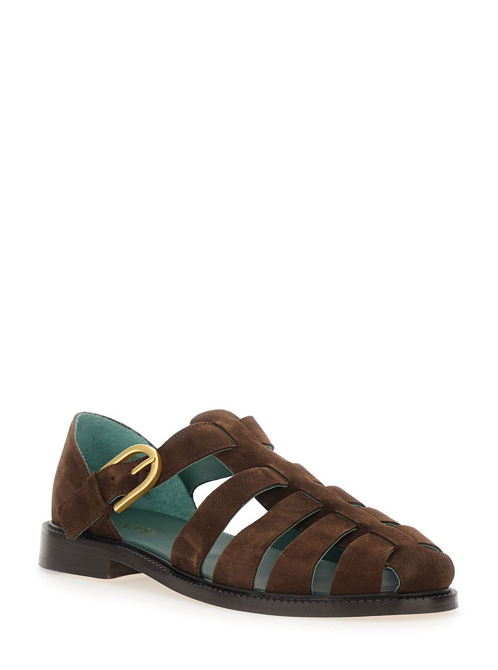 VINNY's Brown 'Cage Design' Sandals with Suede Closure for Men Size US 8 / EU 41 - 2 Thumbnail