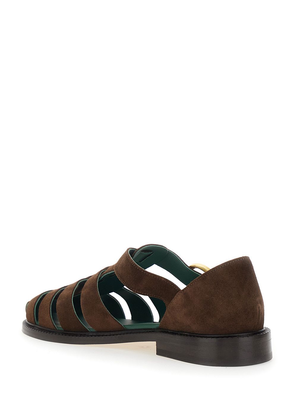 VINNY's Brown 'Cage Design' Sandals with Suede Closure for Men Size US 10 / EU 43 - 3 Thumbnail