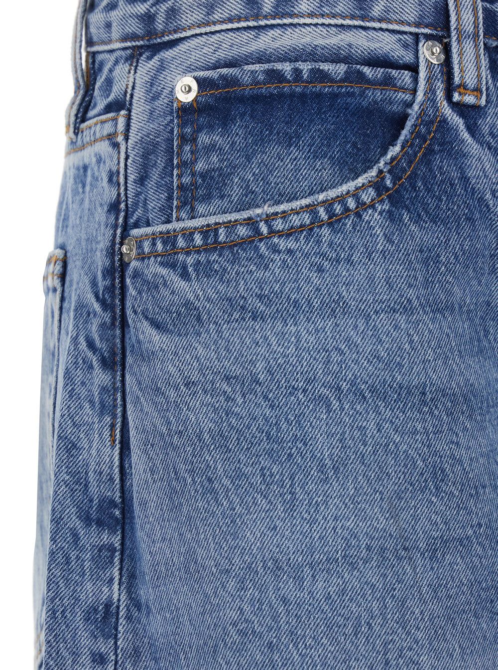 Frame 'The Bow' blue five-pocket jeans with faded effect in denim woman Size 28" / US 6 / IT 42 - 3 Thumbnail