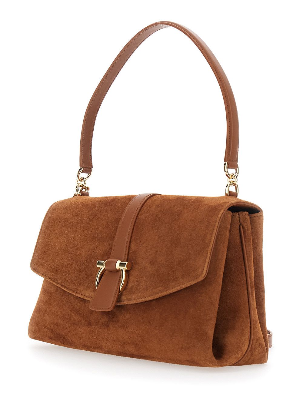 Salvatore Ferragamo Brown Crossbody bag with Adjustable and Removable Strap and Closure with Gancini Plaque in Suede for Women Size ONE SIZE - 2 Thumbnail