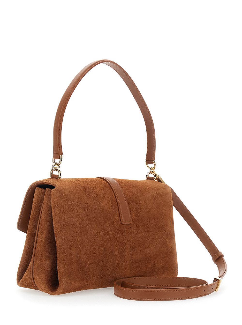 Salvatore Ferragamo Brown Crossbody bag with Adjustable and Removable Strap and Closure with Gancini Plaque in Suede for Women Size ONE SIZE - 3 Thumbnail