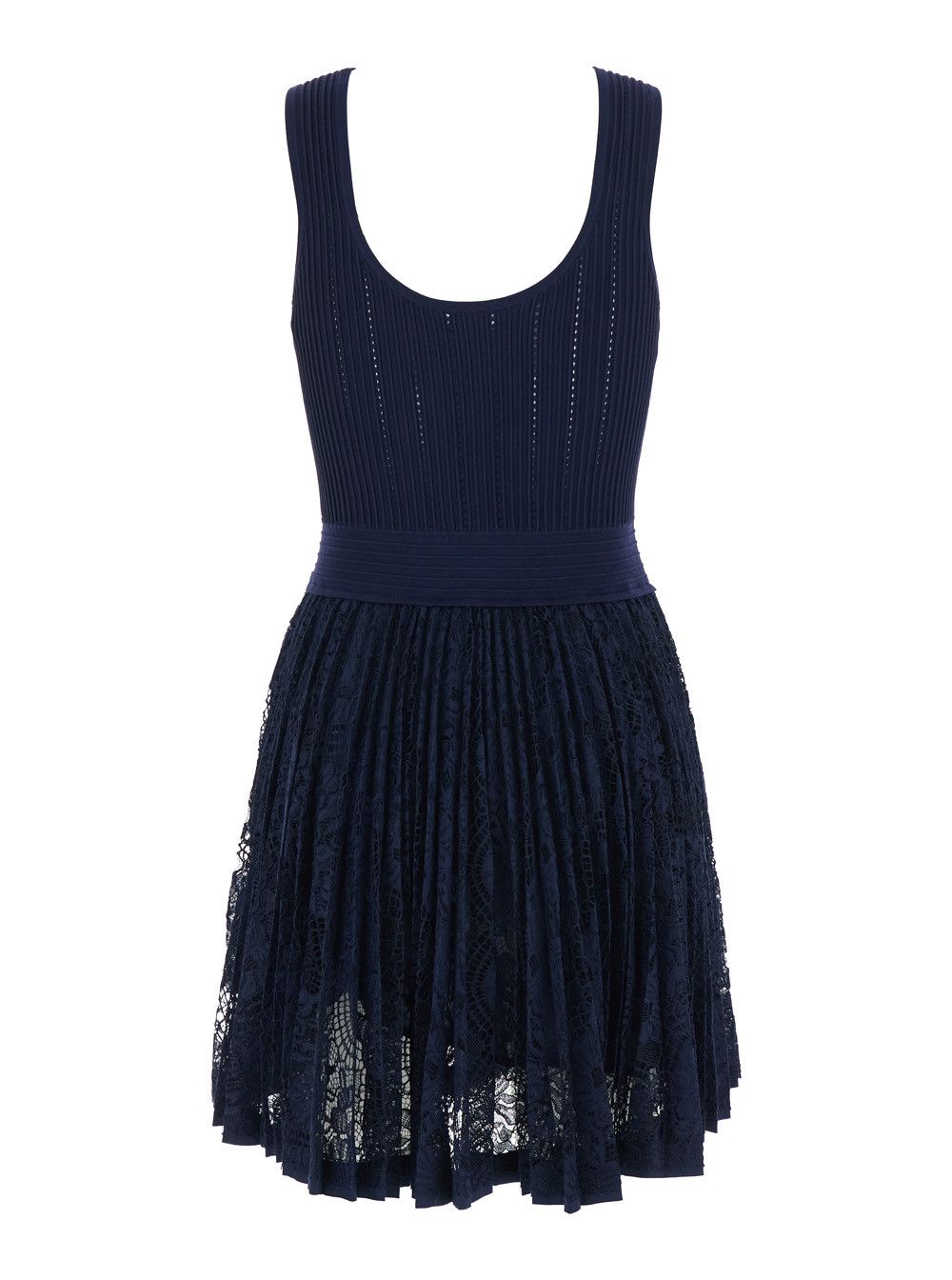 Simkhai Blue Dress with Elastic Waist and Lace Design in Tech Fabric for Women Size XS / US 0-2 / IT 36-38 - 2 Thumbnail