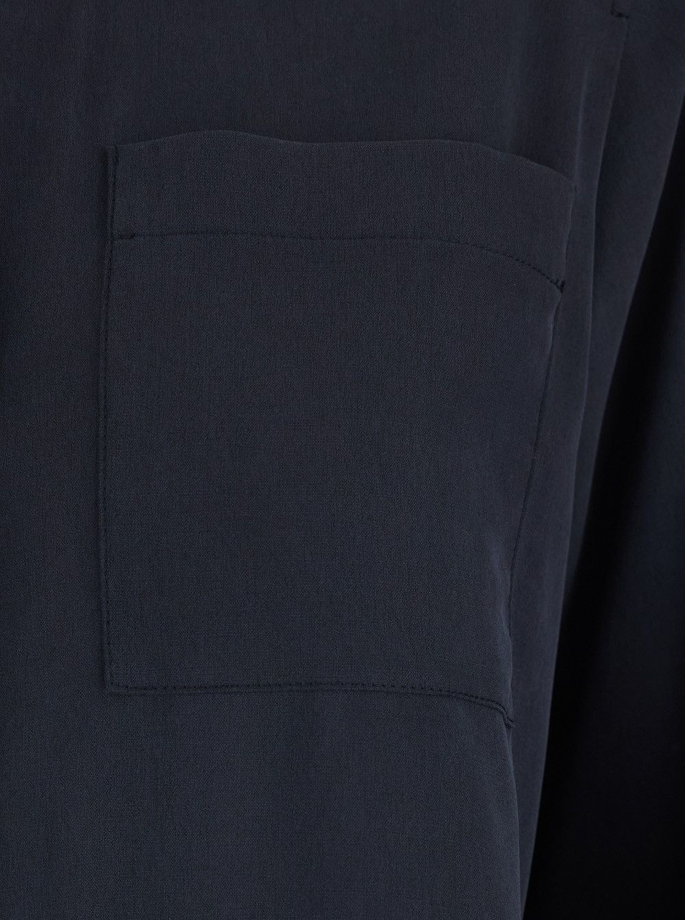 Max Mara Blue Silk Lon-Sleeved Shirt with Applied Pocket in Silk for Women Size M / US 6-8 / IT 42-44 - 3 Thumbnail