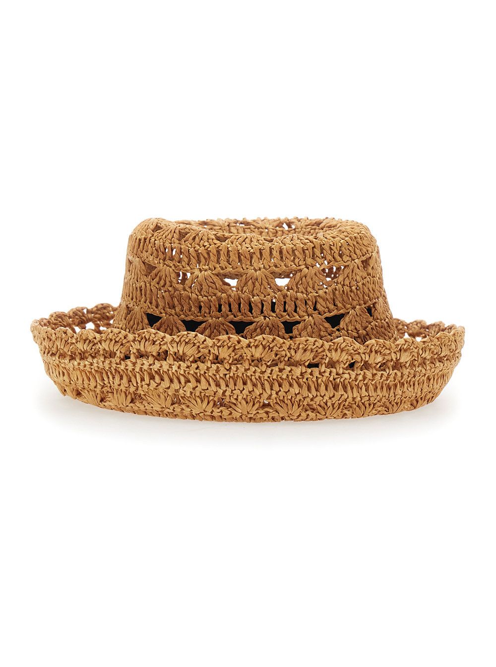 TWINSET Brown Viscose Woven Design Hat for Women Size ONE SIZE - 2 Thumbnail