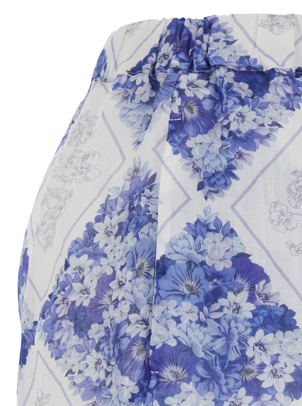 TWINSET Multicolor 'Floral' Shorts - Shorts with All-Over Floral Geometric Print and Scalloped Hem in Ramie - Ramie - Women Size 30" / US 8 / IT 44 - 3 Thumbnail