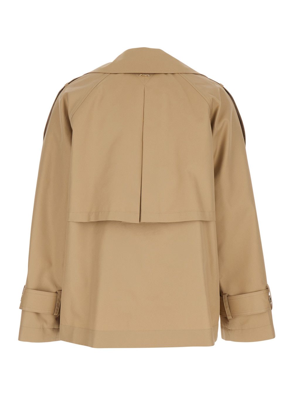 TWINSET Short Double-breasted Trench in Tech Fabric Beige Women Size M / US 6-8 / IT 42-44 - 2 Thumbnail