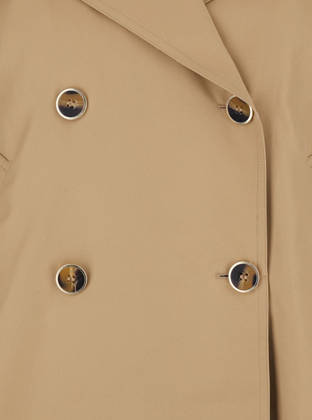 TWINSET Short Double-breasted Trench in Tech Fabric Beige Women Size M / US 6-8 / IT 42-44 - 3 Thumbnail