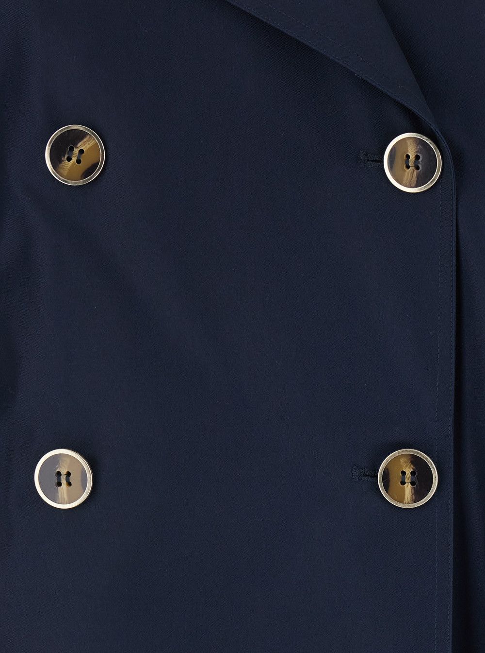 TWINSET Short Double-breasted Trench Coat in Blue Tech Fabric for Women Size M / US 6-8 / IT 42-44 - 3 Thumbnail