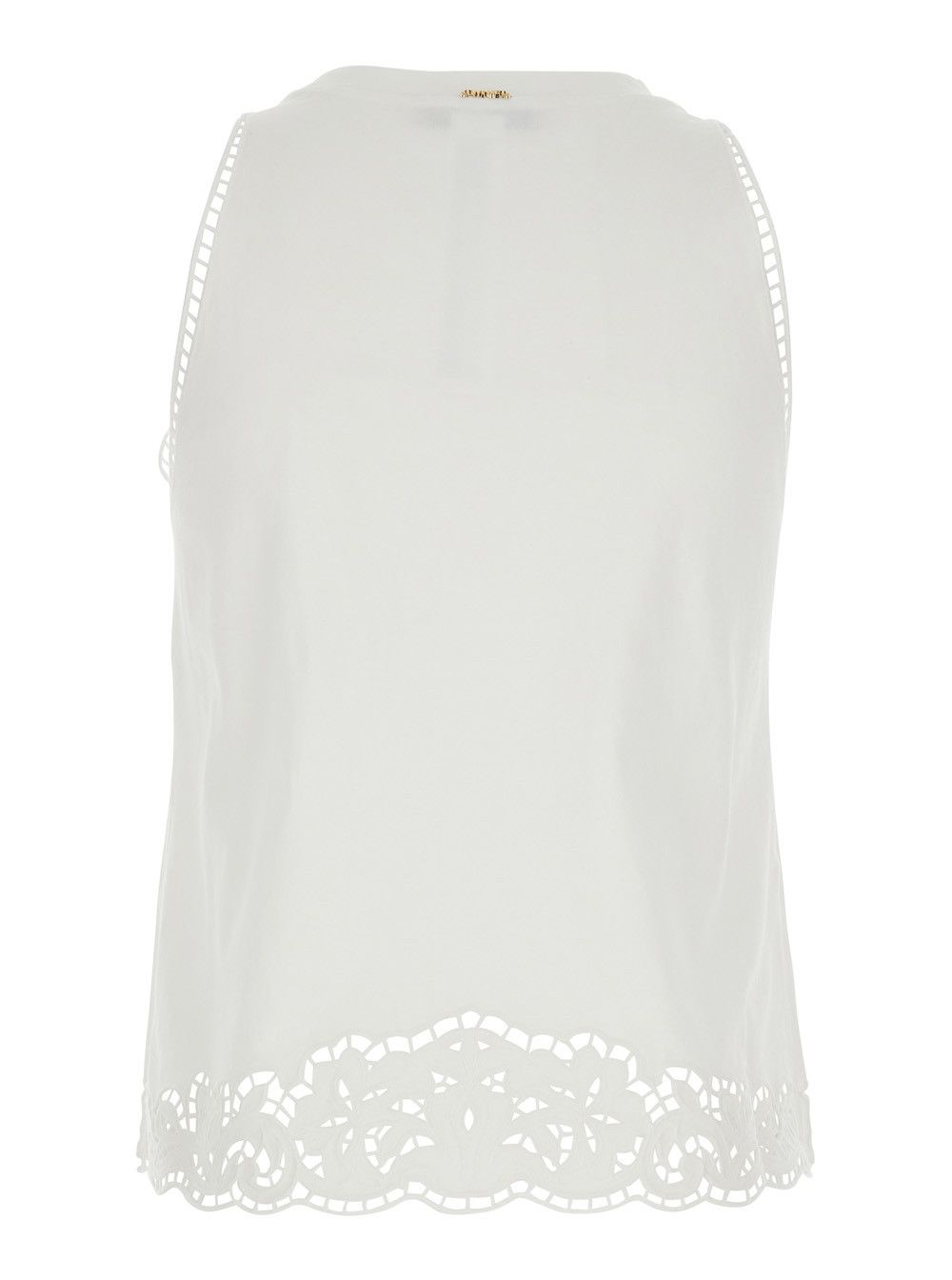 TWINSET White Top with Cotton Lace Details for Women Size S / US 4 / IT 40 - 2 Thumbnail