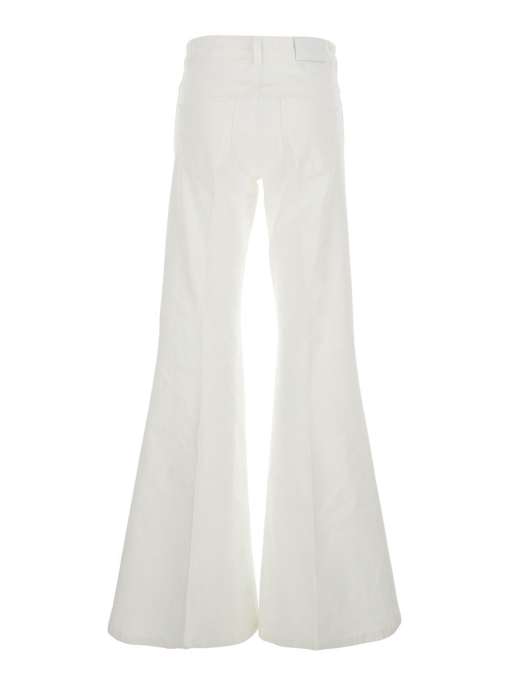 TWINSET Wide Leg Jeans with Logo Patch on the Back and Wide Leg in White Denim for Women Size 27" / US 4 / IT 40 - 2 Thumbnail