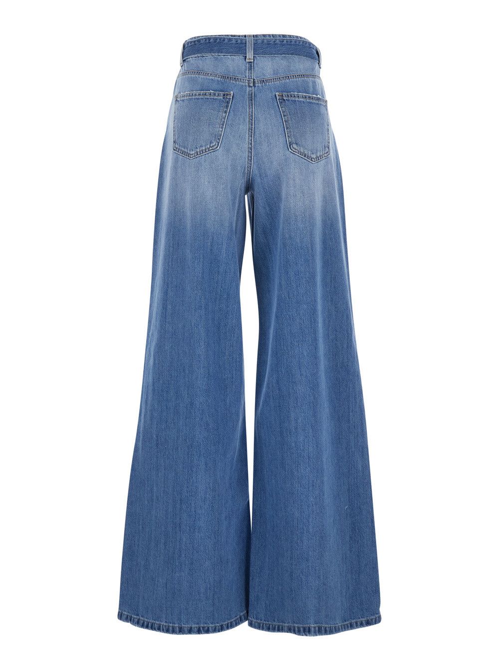 TWINSET Five-pocket design jeans with belt and faded effect in blue denim for women Size 30" / US 8 / IT 44 - 2 Thumbnail