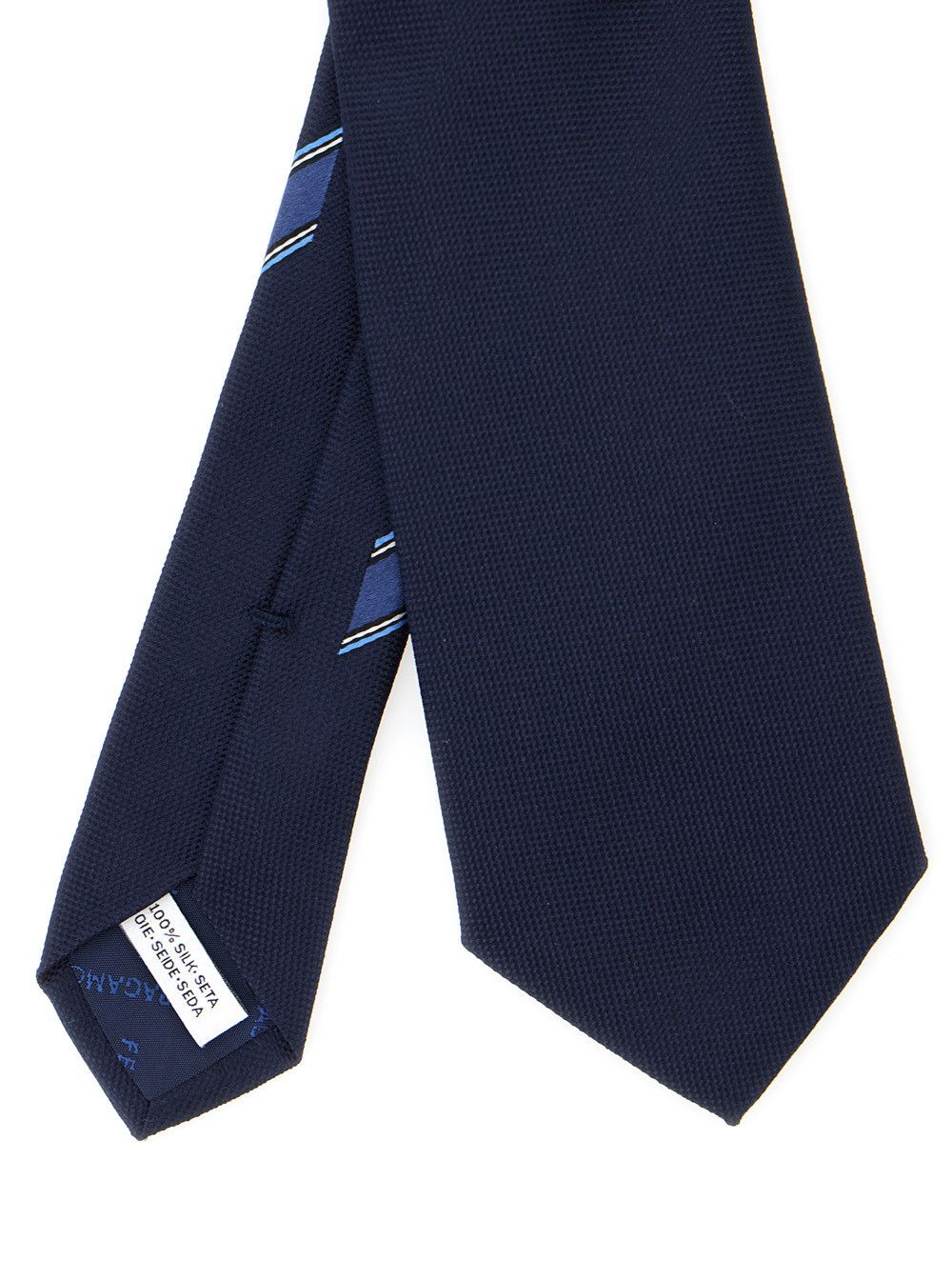 Salvatore Ferragamo Blue TIe with Logo on the Front in Silk Man Size ONE SIZE - 2 Thumbnail
