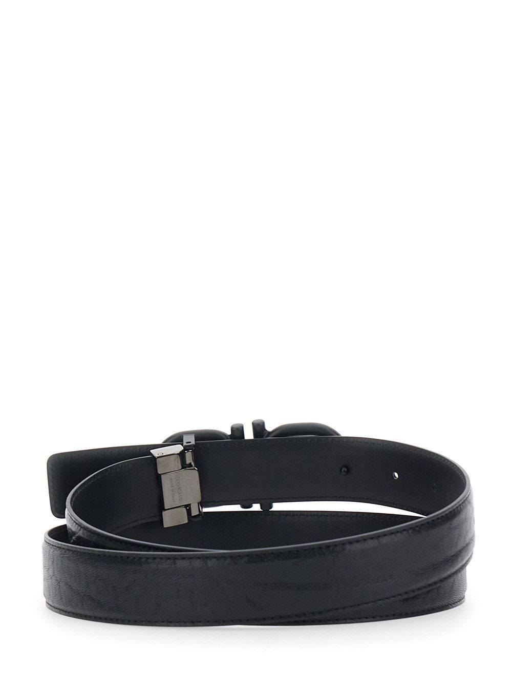 Salvatore Ferragamo Black Belt with Gancini Buckle on the Front In Leather for Men Size ONE SIZE - 3 Thumbnail