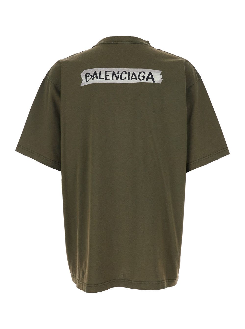 Balenciaga Green T-shirt with Logo on Front and Back In Cotton for Men Size US S / EU 44-46 / 1 - 2 Thumbnail