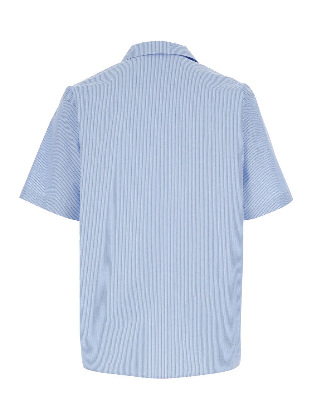 Gucci Light Blue Bowling Shirt with Logo Embroidery on the Front and All-Over Stripe Motif in for Men Size US XL / EU 56 / 4 - 2 Thumbnail