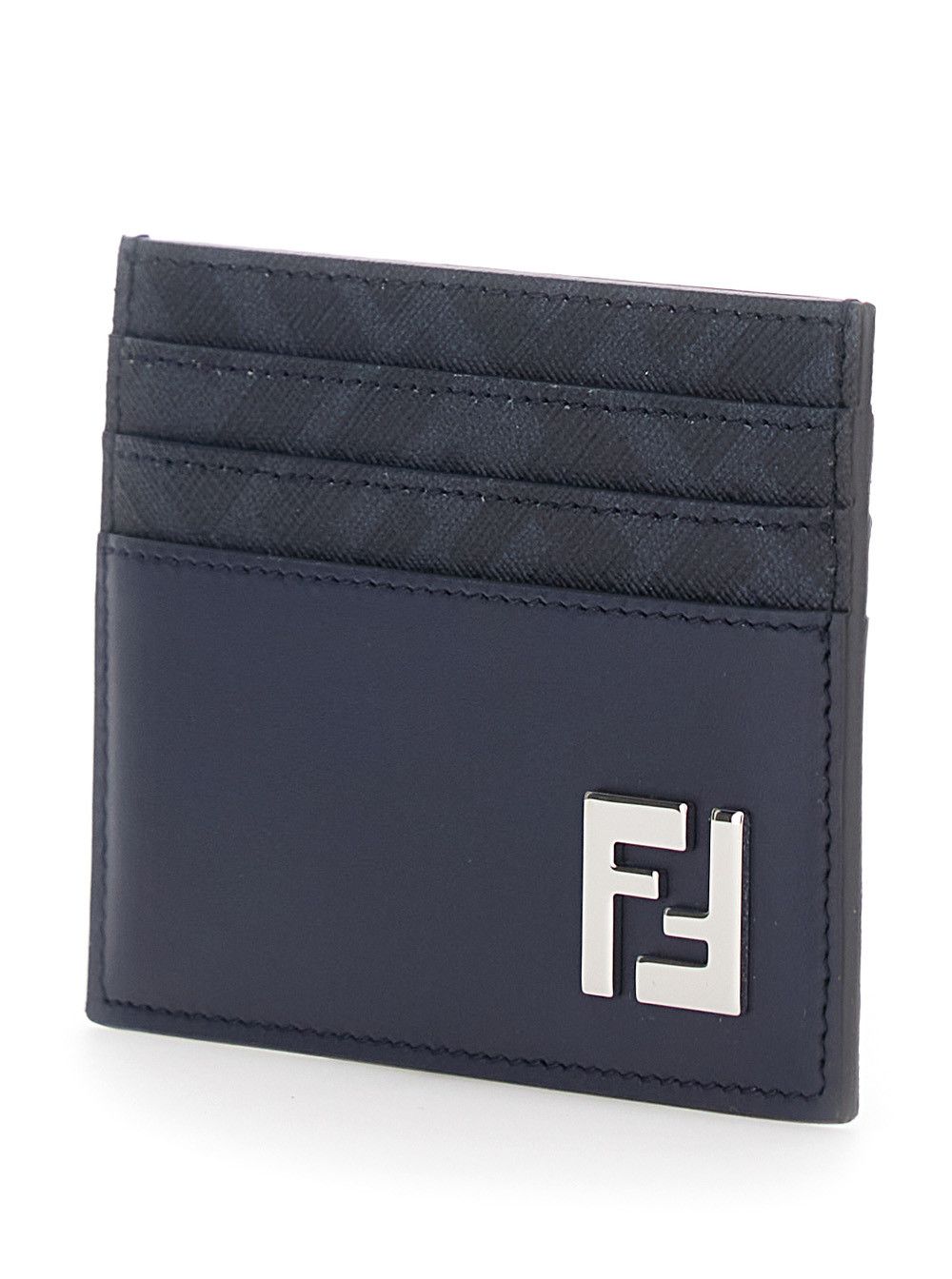 Fendi Blue Card Holder with FF Plate on the Front in Leather Man Size ONE SIZE - 2 Thumbnail