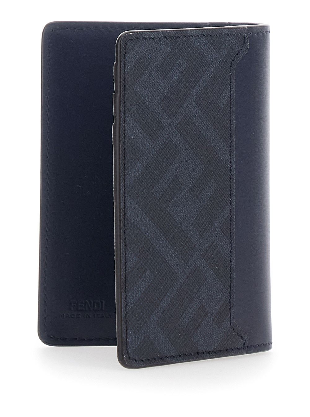 Fendi Blue Leather Card Holder with FF Logo Plate on the Front for Men Size ONE SIZE - 3 Thumbnail