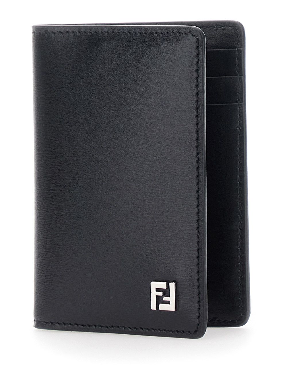 Fendi Black Card Holder with FF Logo Plate on the Front and Rectangular Design in Leather Man Size ONE SIZE - 2 Thumbnail