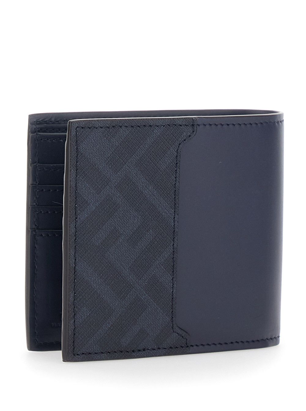 Fendi Blue Bi-Fold Wallet with FF Plate on the Front in Leather for Men Size ONE SIZE - 3 Thumbnail