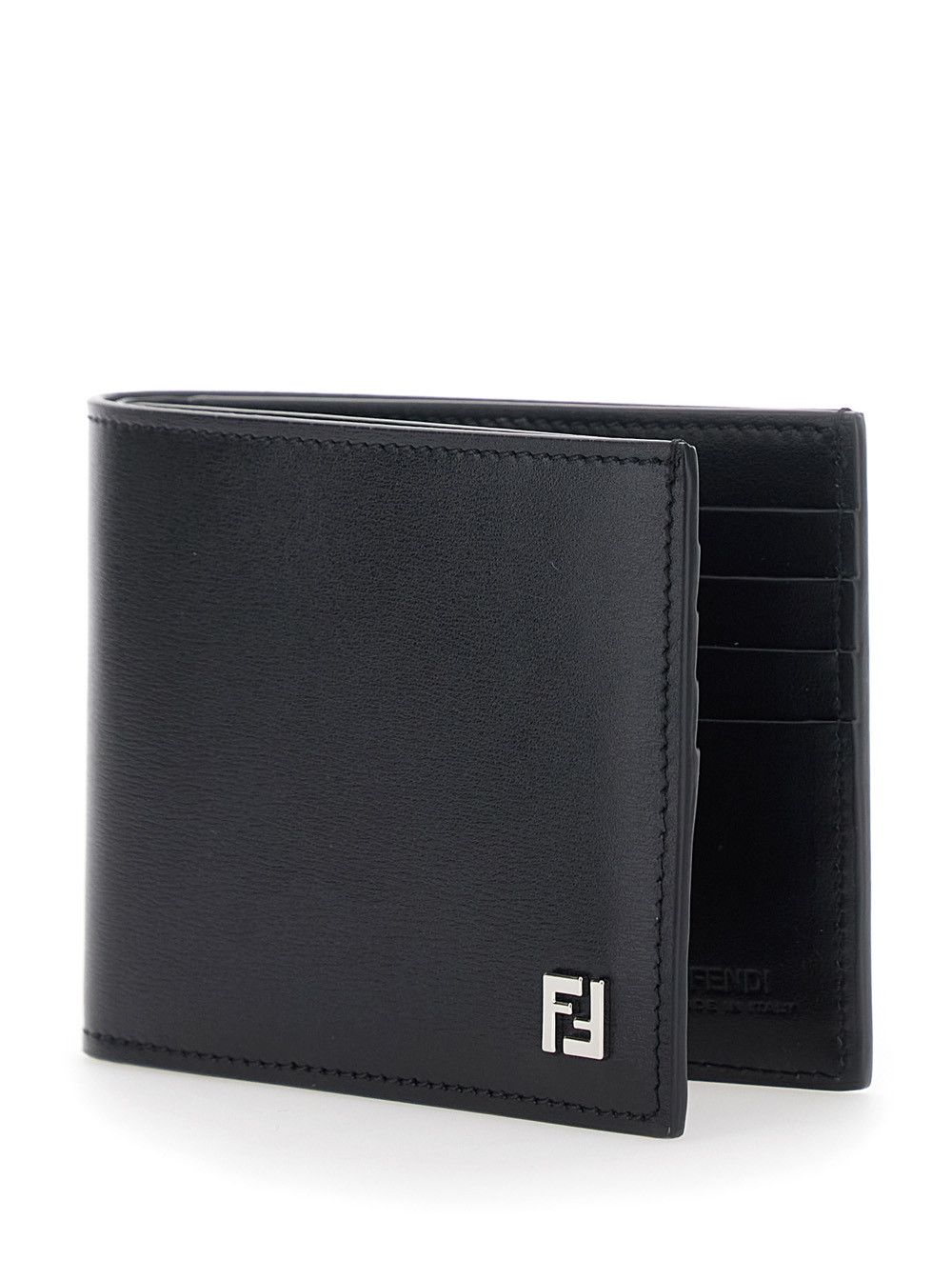 Fendi Black Wallet with Logo Plate on the Front In Leather For Men Size ONE SIZE - 2 Thumbnail