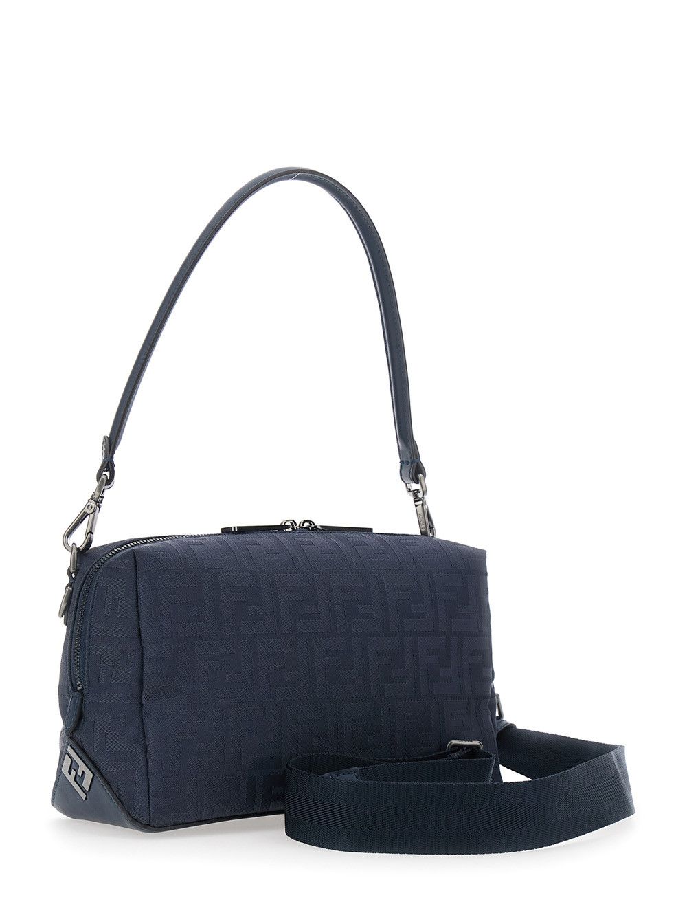 Fendi 'Lui Medium' Blue Shoulder Bag with FF All-Over Motif in Tech Fabric Man Size ONE SIZE - 3 Thumbnail
