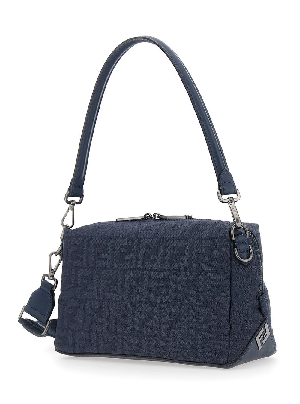 Fendi 'Lui Medium' Blue Shoulder Bag with FF All-Over Motif in Tech Fabric Man Size ONE SIZE - 2 Thumbnail