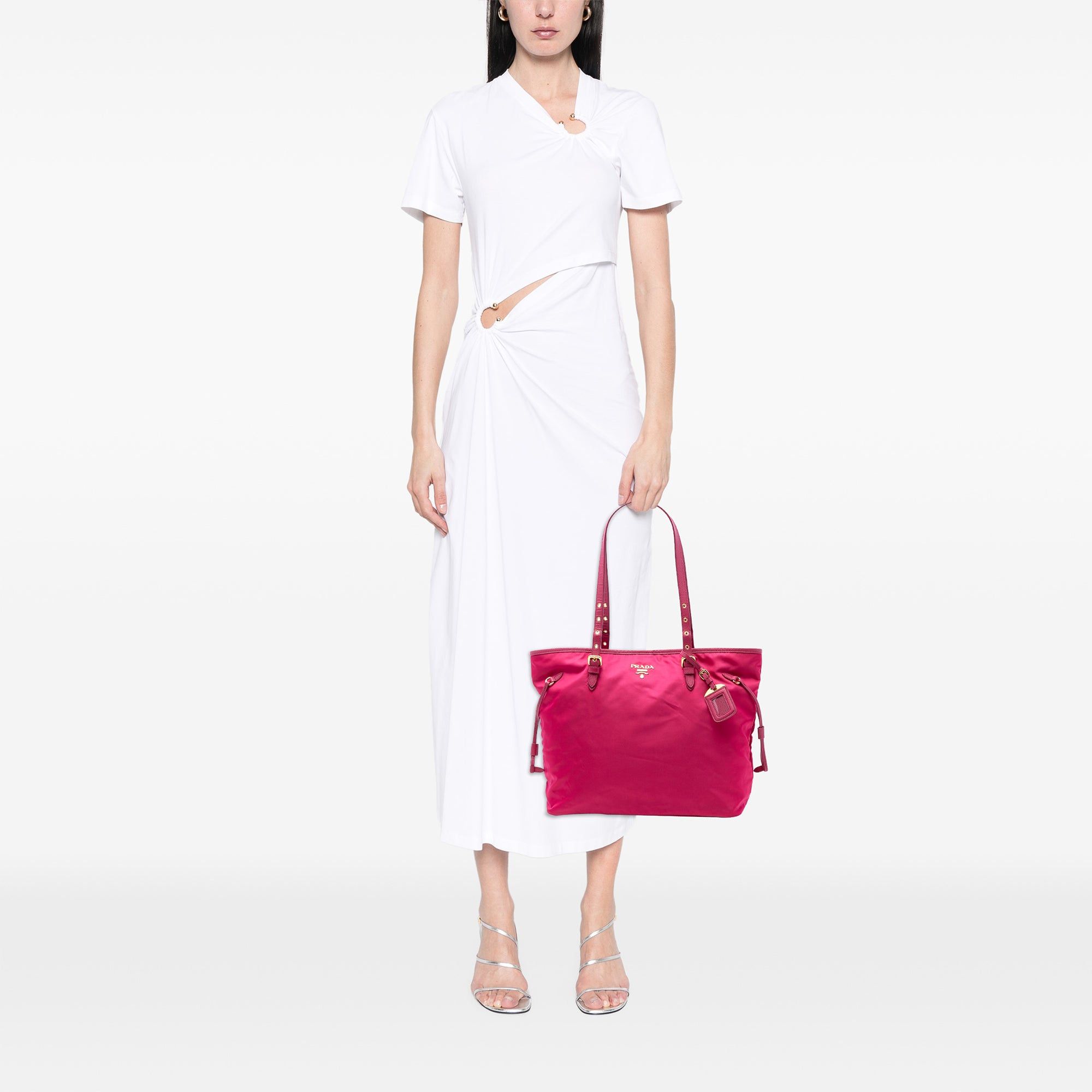 Saffiano Trimmed Tessuto Tote