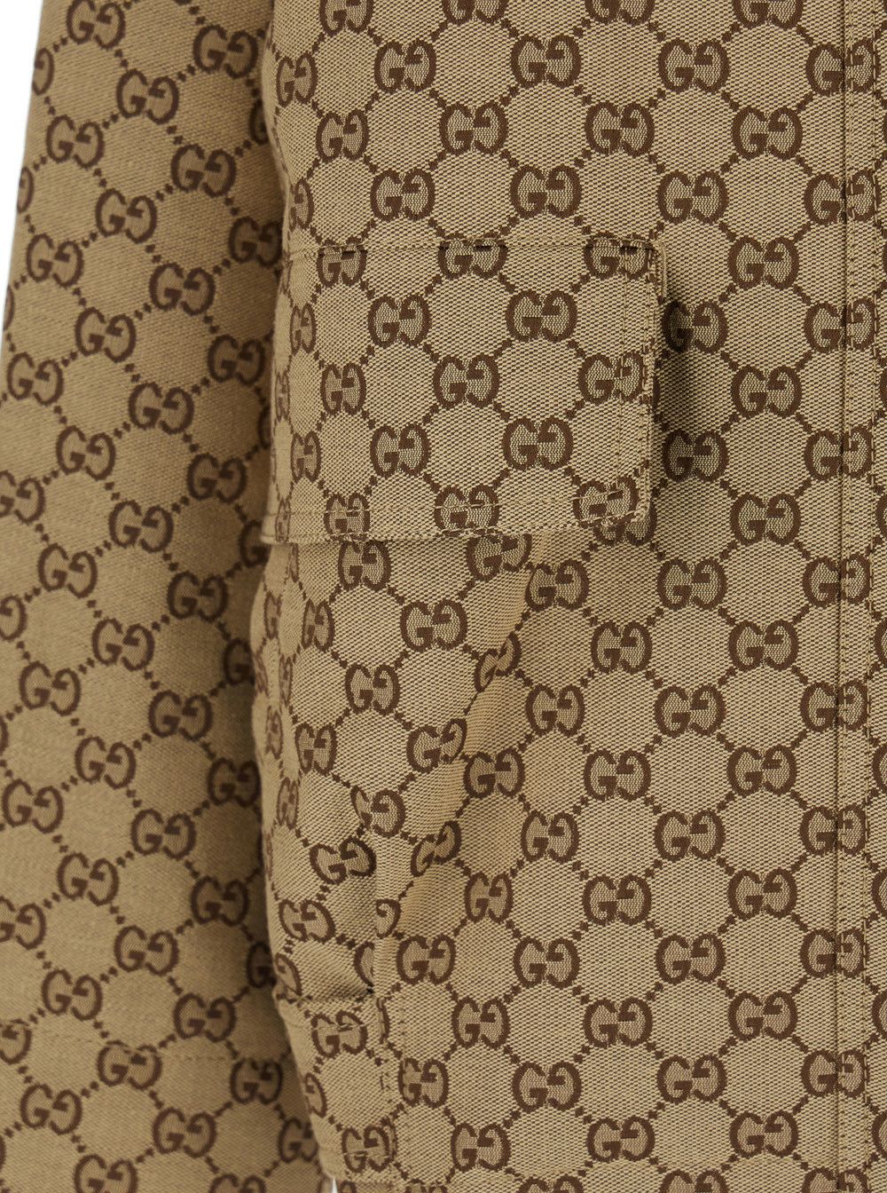 Gucci Brown Jacket with Classic Collar and All-Over GG Motif in Cotton for Women Size M / US 6-8 / IT 42-44 - 3 Thumbnail