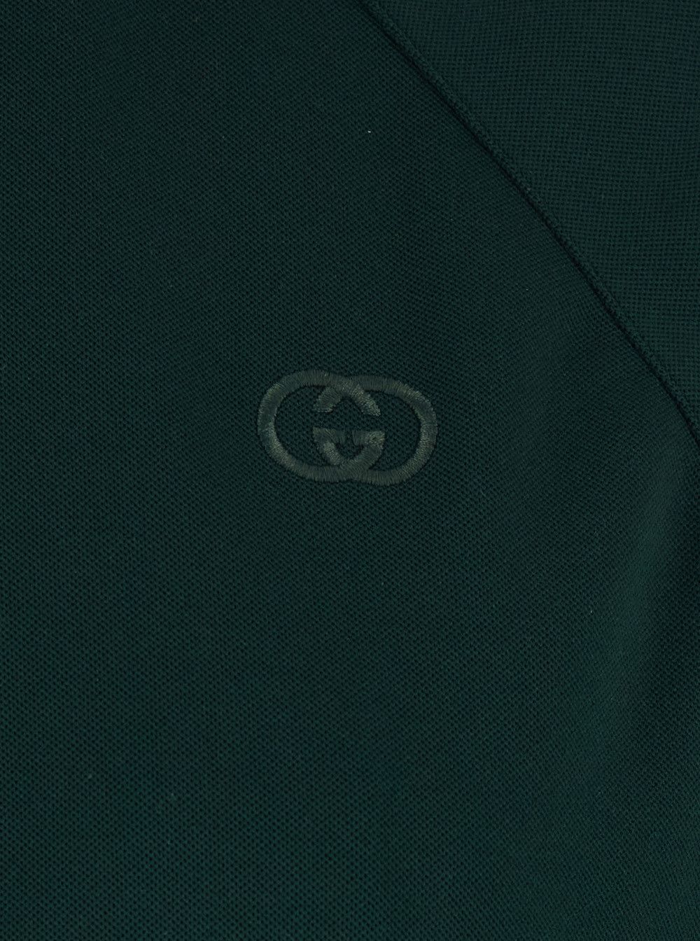 Gucci Green High Neck Sweatshirt with GG Embroidery on the Front and Web Motif on the Sleeves in Tech Fabric for Women Size M / US 6-8 / IT 42-44 - 3 Thumbnail