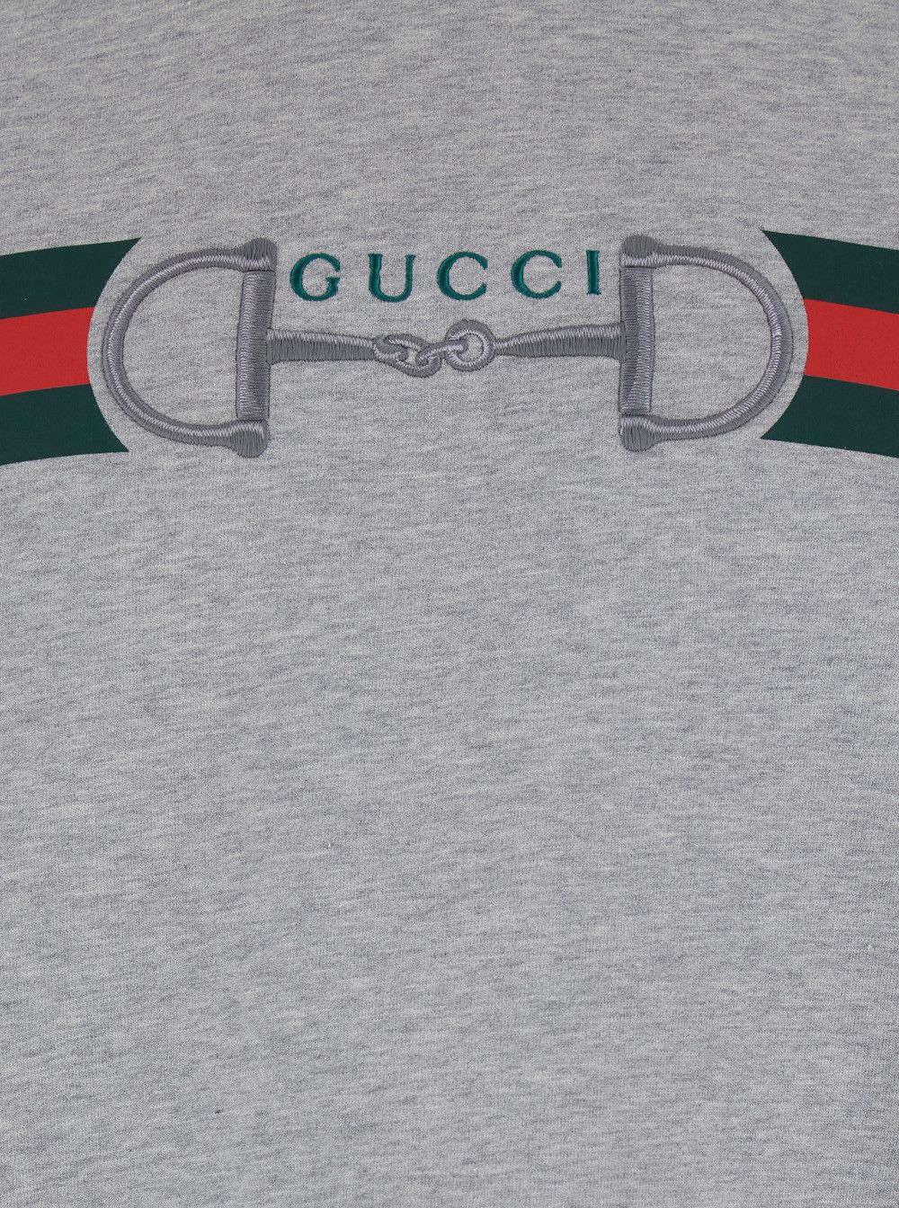Gucci Grey Crewneck Sweatshirt with Logo Detail on the Front in Cotton for Men Size US L / EU 52-54 / 3 - 3 Thumbnail