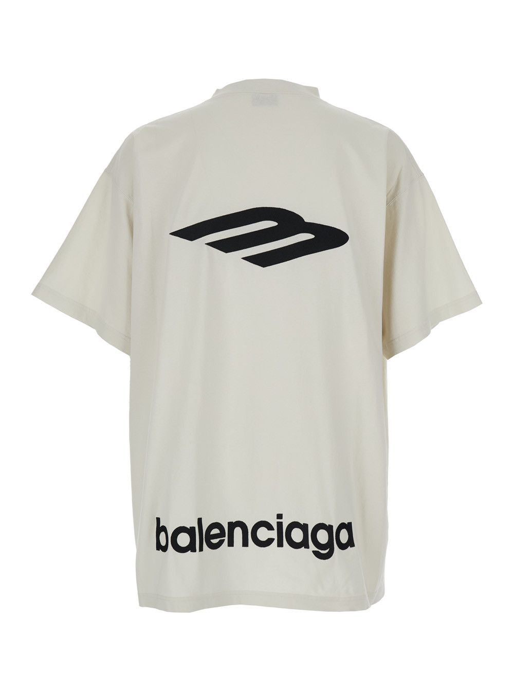 Balenciaga White Cotton T-shirt for Men with Front Logo and Maxi Logo on the Back Size US XS / EU 42 / 0 - 2 Thumbnail