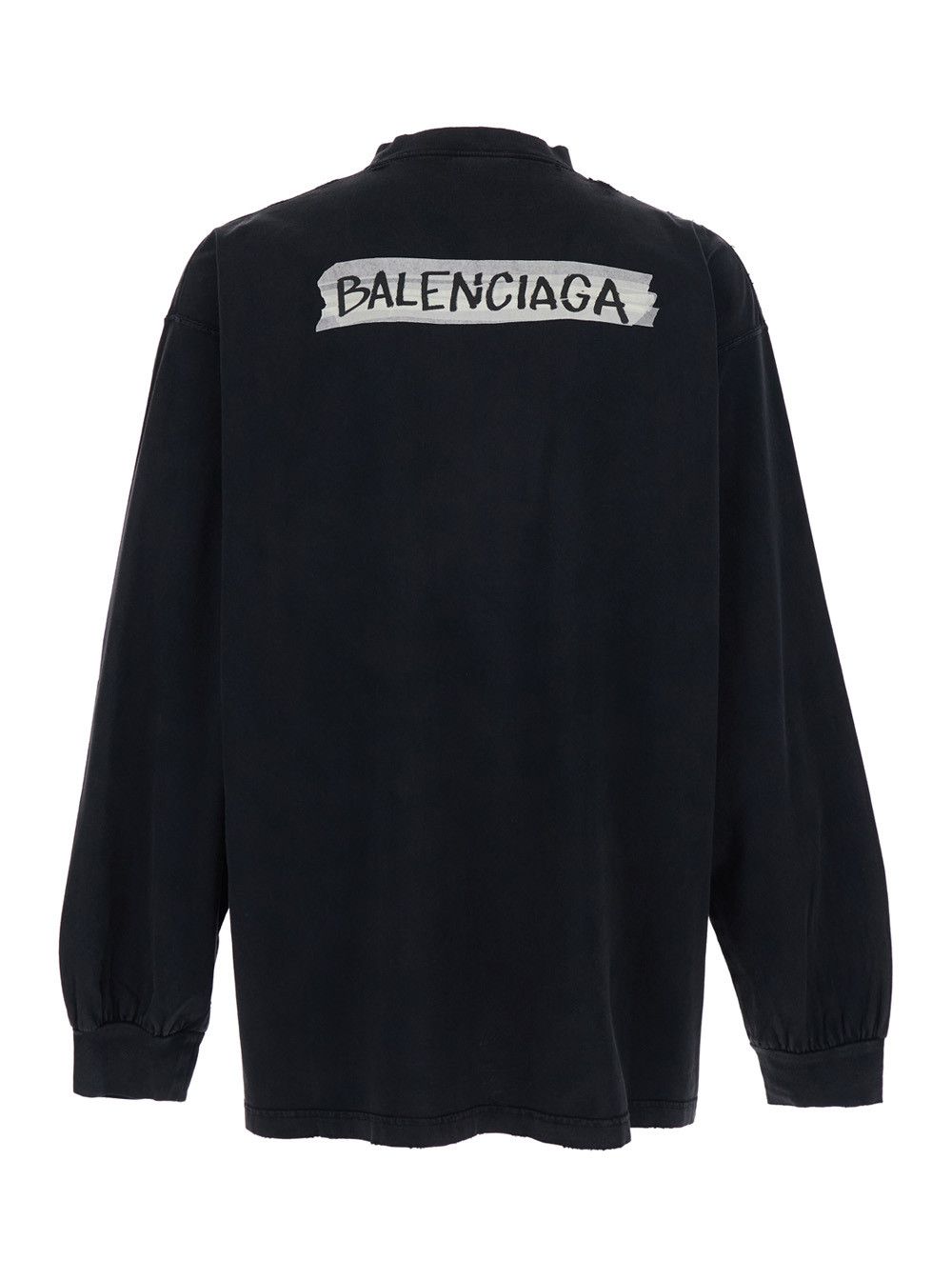 Balenciaga Black Cotton Sweatshirt with Logo on Front and Back for Men Size US M / EU 48-50 / 2 - 2 Thumbnail