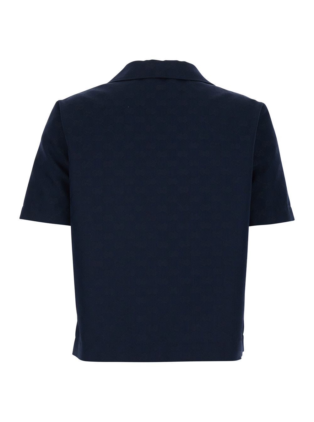 Gucci Blue Blouse with Wide Collar and V-Neck in Cotton Blend for Women Size M / US 6-8 / IT 42-44 - 2 Thumbnail