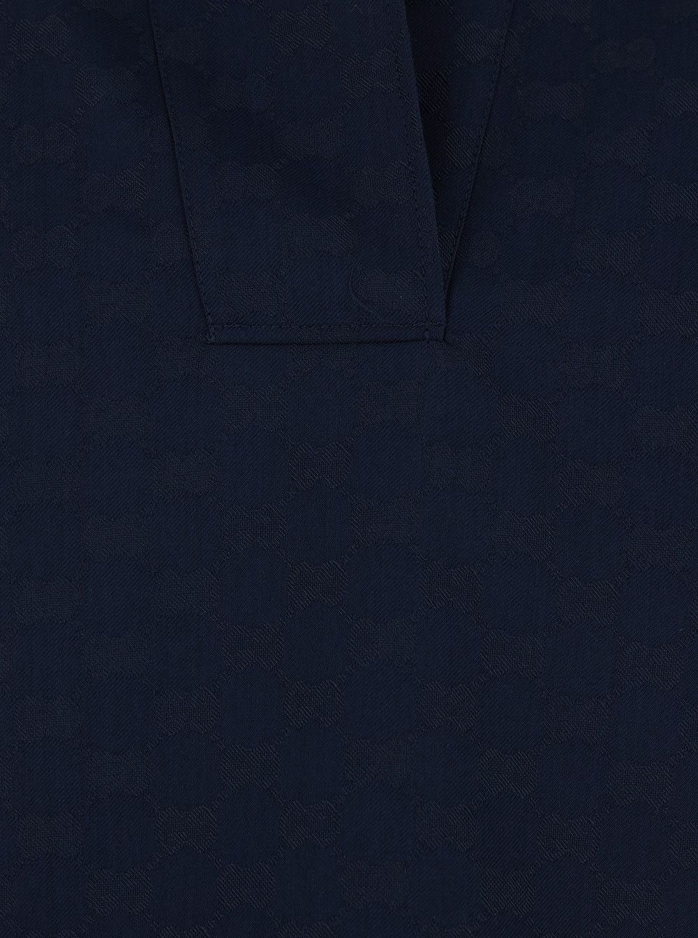 Gucci Blue Blouse with Wide Collar and V-Neck in Cotton Blend for Women Size M / US 6-8 / IT 42-44 - 3 Thumbnail