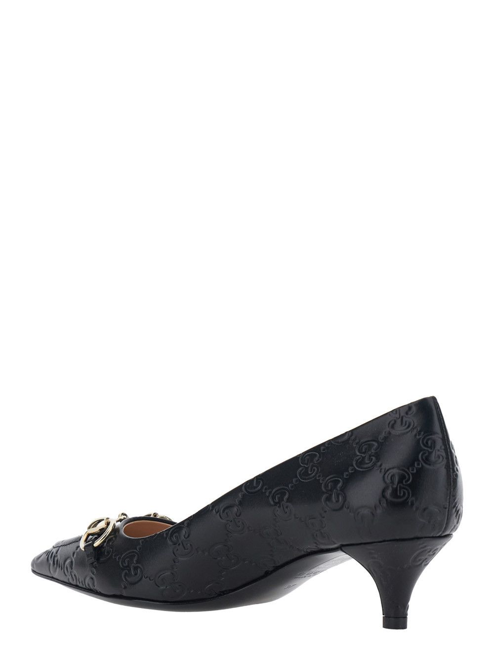 Gucci Black Erin Low Heel Pumps with Horsebit in GG Leather for Women Size US 10 / IT 40 - 3 Thumbnail