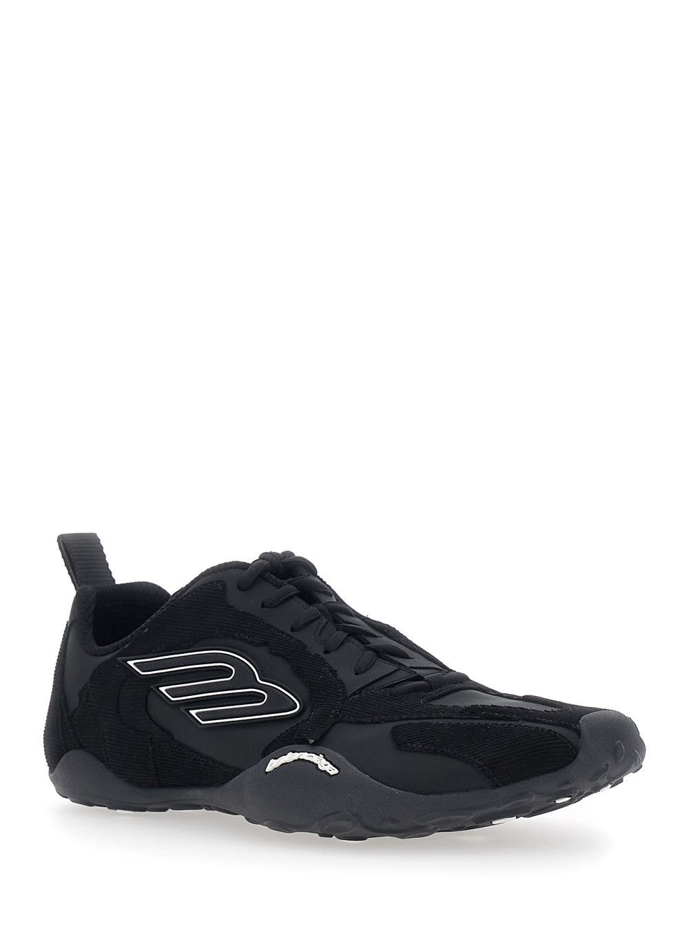 Balenciaga 'Monday Ultra' Black Low Top Sneakers with Logo Detail on the Side and Corduroy Panels in Tech Fabric Man Size US 7 / EU 40 - 2 Thumbnail