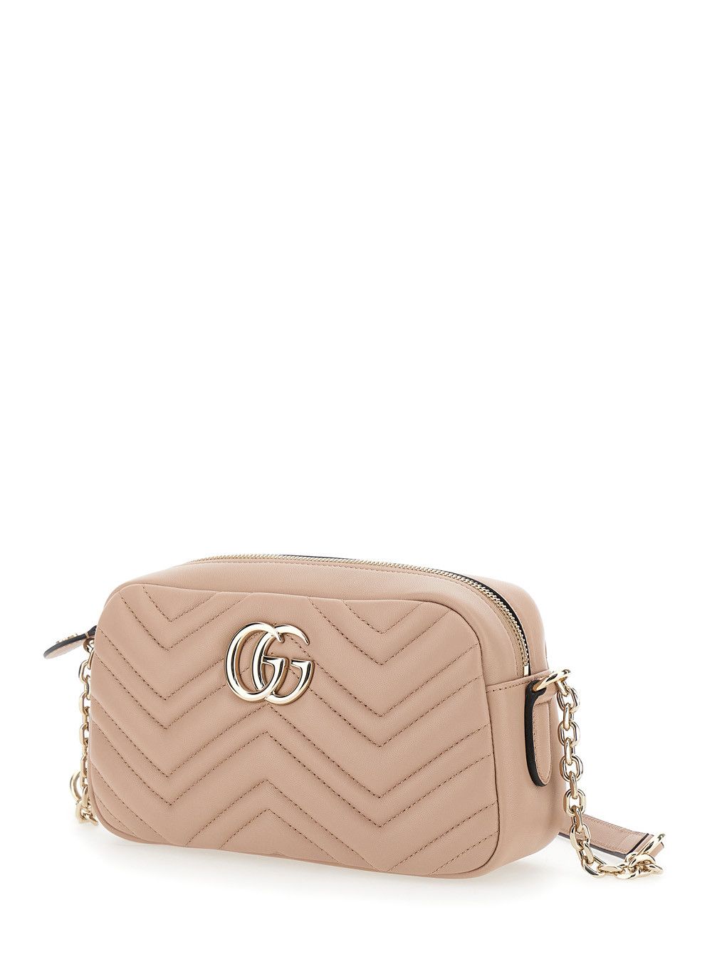 Gucci 'GG Marmont' Pink Small Shoulder Bag with Chain Strap and GG Plate on Front in Leather for Women Size ONE SIZE - 2 Thumbnail