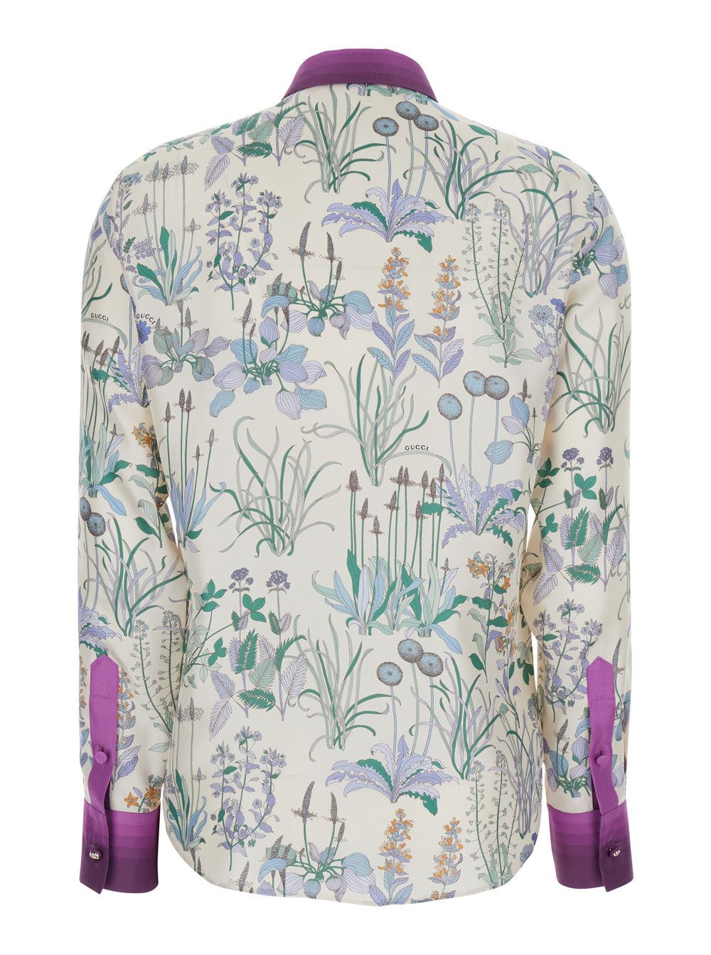 Gucci Multicolor Shirt with Classic Collar and All-Over Print in Silk for Women Size L / US 10 / IT 46 - 2 Thumbnail